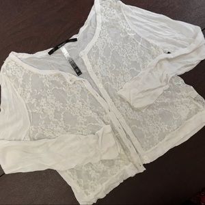 White Kensie Cardigan Sweater